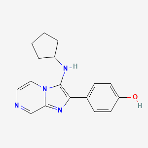 molecular formula C17H18N4O B15052826 4-(3-(Cyclopentylamino)imidazo[1,2-a]pyrazin-2-yl)phenol 