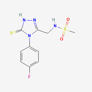 molecular formula C10H11FN4O2S2 B15052864 N-((4-(4-Fluorophenyl)-5-mercapto-4H-1,2,4-triazol-3-yl)methyl)methanesulfonamide 