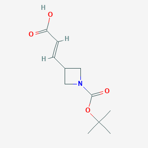 molecular formula C11H17NO4 B15052888 3-(1-(Tert-butoxycarbonyl)azetidin-3-yl)acrylic acid 