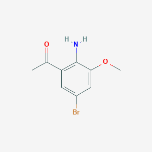 molecular formula C9H10BrNO2 B15052907 1-(2-Amino-5-bromo-3-methoxyphenyl)ethan-1-one 