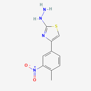 molecular formula C10H10N4O2S B15052946 2-Hydrazinyl-4-(4-methyl-3-nitrophenyl)thiazole 