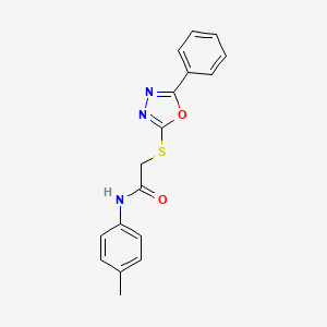 molecular formula C17H15N3O2S B15052961 2-((5-Phenyl-1,3,4-oxadiazol-2-yl)thio)-N-(p-tolyl)acetamide 