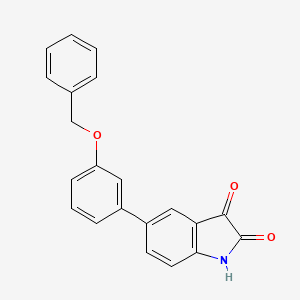 molecular formula C21H15NO3 B15052998 5-(3-(Benzyloxy)phenyl)indoline-2,3-dione 