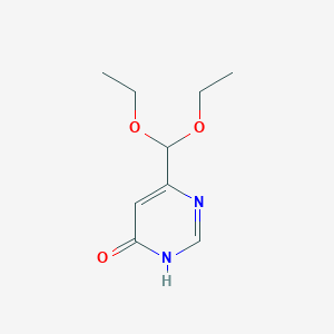 molecular formula C9H14N2O3 B15053034 6-(Diethoxymethyl)pyrimidin-4-ol 