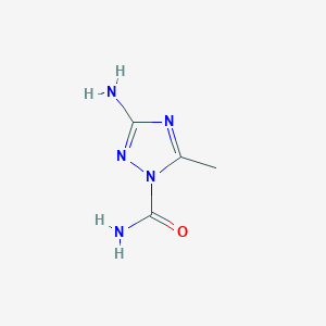 molecular formula C4H7N5O B15053097 3-amino-5-methyl-1H-1,2,4-triazole-1-carboxamide 