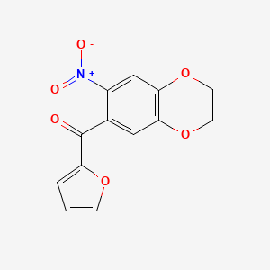 molecular formula C13H9NO6 B15053159 Furan-2-yl(7-nitro-2,3-dihydrobenzo[b][1,4]dioxin-6-yl)methanone 