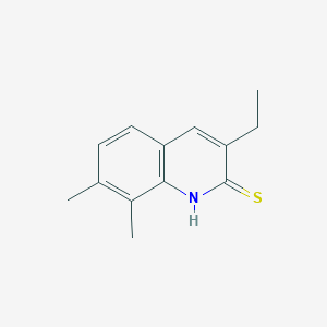 molecular formula C13H15NS B15053160 3-Ethyl-7,8-dimethylquinoline-2-thiol 