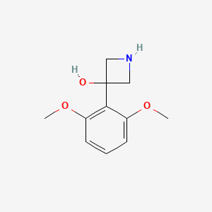 molecular formula C11H15NO3 B15053169 3-(2,6-Dimethoxyphenyl)azetidin-3-ol 