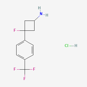 molecular formula C11H12ClF4N B15053192 (1s,3s)-3-Fluoro-3-[4-(trifluoromethyl)phenyl]cyclobutan-1-amine hydrochloride 