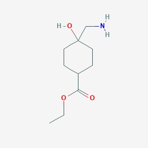 molecular formula C10H19NO3 B15053228 Ethyl 4-(aminomethyl)-4-hydroxycyclohexane-1-carboxylate 