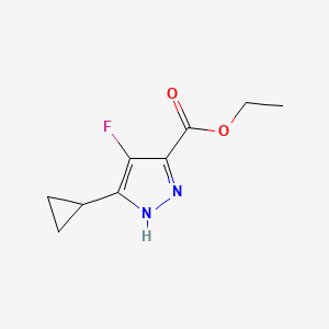 molecular formula C9H11FN2O2 B15053267 Ethyl 5-cyclopropyl-4-fluoro-1H-pyrazole-3-carboxylate CAS No. 681034-81-1