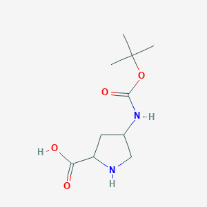 molecular formula C10H18N2O4 B15053286 4-((tert-Butoxycarbonyl)amino)pyrrolidine-2-carboxylic acid 