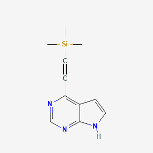 molecular formula C11H13N3Si B1505334 4-((trimethylsilyl)ethynyl)-7H-pyrrolo[2,3-d]pyrimidine CAS No. 1147014-68-3