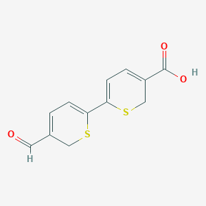 molecular formula C12H10O3S2 B15053344 5'-Formyl-6H,6'H-[2,2'-bithiopyran]-5-carboxylic acid 