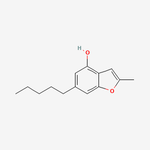 molecular formula C14H18O2 B15053418 2-Methyl-6-pentyl-1-benzofuran-4-ol CAS No. 61975-74-4