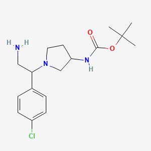 tert-Butyl (1-(2-amino-1-(4-chlorophenyl)ethyl)pyrrolidin-3-yl)carbamate