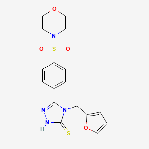 4-(Furan-2-ylmethyl)-5-(4-(morpholinosulfonyl)phenyl)-4H-1,2,4-triazole-3-thiol