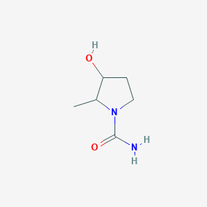 molecular formula C6H12N2O2 B15053477 3-Hydroxy-2-methylpyrrolidine-1-carboxamide 