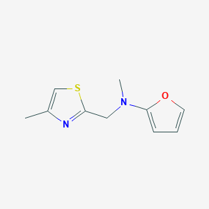 molecular formula C10H12N2OS B15053503 N-Methyl-N-((4-methylthiazol-2-yl)methyl)furan-2-amine 