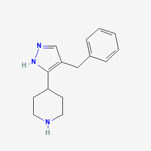 molecular formula C15H19N3 B15053512 4-(4-Benzyl-1H-pyrazol-3-yl)piperidine 