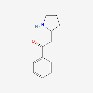 molecular formula C12H15NO B15053528 1-Phenyl-2-(pyrrolidin-2-yl)ethan-1-one CAS No. 62024-31-1