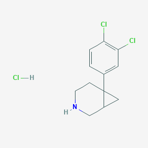 molecular formula C12H14Cl3N B15053570 6-(3,4-Dichlorophenyl)-3-azabicyclo[4.1.0]heptane hydrochloride 