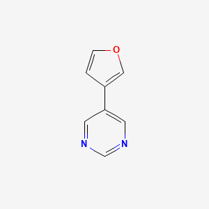 molecular formula C8H6N2O B15053580 5-(Furan-3-yl)pyrimidine 