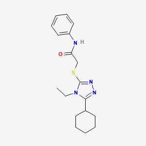 2-((5-Cyclohexyl-4-ethyl-4H-1,2,4-triazol-3-yl)thio)-N-phenylacetamide