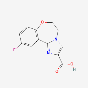 molecular formula C12H9FN2O3 B15053732 10-Fluoro-5,6-dihydrobenzo[F]imidazo[1,2-D][1,4]oxazepine-2-carboxylic acid 