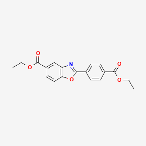 molecular formula C19H17NO5 B15053743 Ethyl 2-(4-(ethoxycarbonyl)phenyl)benzo[d]oxazole-5-carboxylate 