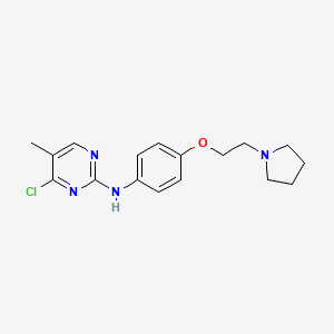 molecular formula C17H21ClN4O B1505378 4-chloro-5-methyl-N-(4-(2-(pyrrolidin-1-yl)ethoxy)phenyl)pyrimidin-2-amine CAS No. 1138473-55-8