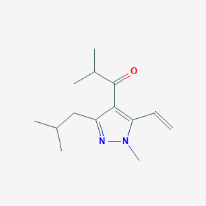 molecular formula C14H22N2O B15053808 1-(3-Isobutyl-1-methyl-5-vinyl-1H-pyrazol-4-yl)-2-methylpropan-1-one 