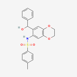 molecular formula C22H21NO5S B15053819 N-(7-(Hydroxy(phenyl)methyl)-2,3-dihydrobenzo[b][1,4]dioxin-6-yl)-4-methylbenzenesulfonamide 