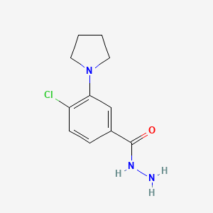 molecular formula C11H14ClN3O B15054035 4-Chloro-3-(pyrrolidin-1-yl)benzohydrazide 