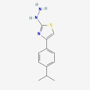 molecular formula C12H15N3S B15054051 2-Hydrazinyl-4-(4-isopropylphenyl)thiazole 