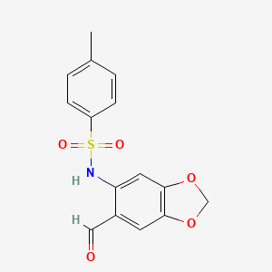 molecular formula C15H13NO5S B15054064 N-(6-Formylbenzo[d][1,3]dioxol-5-yl)-4-methylbenzenesulfonamide 