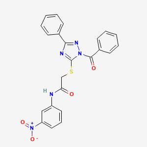 molecular formula C23H17N5O4S B15054069 2-(2-Benzoyl-5-phenyl-2H-[1,2,4]triazol-3-ylsulfanyl)-N-(3-nitro-phenyl)-acetamide 