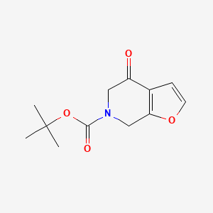 molecular formula C12H15NO4 B15054094 tert-butyl 4-oxo-4,5-dihydrofuro[2,3-c]pyridine-6(7H)-carboxylate 