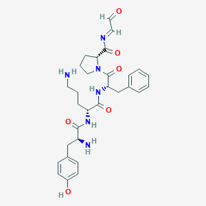 molecular formula C30H38N6O6 B150541 (2R)-1-[(2S)-2-[[(2R)-5-amino-2-[[(2S)-2-amino-3-(4-hydroxyphenyl)propanoyl]amino]pentanoyl]amino]-3-phenylpropanoyl]-N-(2-oxoethylidene)pyrrolidine-2-carboxamide CAS No. 136037-37-1
