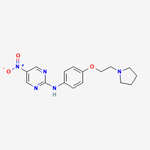5-nitro-N-(4-(2-(pyrrolidin-1-yl)ethoxy)phenyl)pyrimidin-2-amine