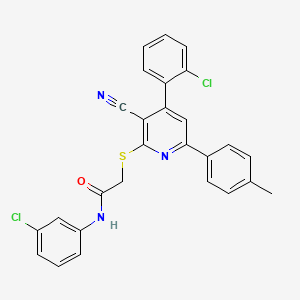 N-(3-Chlorophenyl)-2-((4-(2-chlorophenyl)-3-cyano-6-(p-tolyl)pyridin-2-yl)thio)acetamide