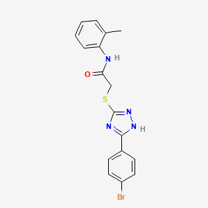 2-((3-(4-Bromophenyl)-1H-1,2,4-triazol-5-yl)thio)-N-(o-tolyl)acetamide