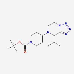 molecular formula C17H30N6O2 B15054235 tert-Butyl 4-(8-isopropyl-5,6-dihydrotetrazolo[1,5-a]pyrazin-7(8H)-yl)piperidine-1-carboxylate 