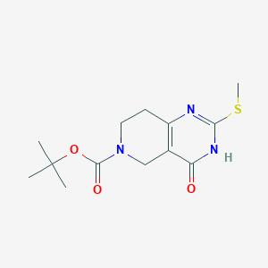 molecular formula C13H19N3O3S B15054240 tert-Butyl 4-hydroxy-2-(methylthio)-7,8-dihydropyrido[4,3-d]pyrimidine-6(5H)-carboxylate 