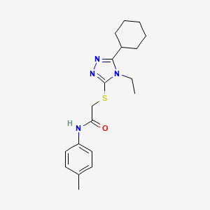 2-((5-Cyclohexyl-4-ethyl-4H-1,2,4-triazol-3-yl)thio)-N-(p-tolyl)acetamide