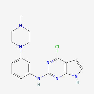 molecular formula C17H19ClN6 B1505426 4-chloro-N-(3-(4-methylpiperazin-1-yl)phenyl)-7H-pyrrolo[2,3-d]pyrimidin-2-amine CAS No. 1142947-81-6