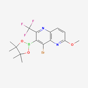 4-Bromo-6-methoxy-3-(4,4,5,5-tetramethyl-1,3,2-dioxaborolan-2-yl)-2-(trifluoromethyl)-1,5-naphthyridine