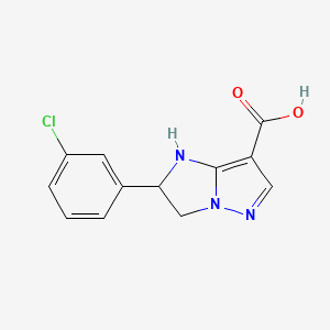 molecular formula C12H10ClN3O2 B15054287 2-(3-Chlorophenyl)-2,3-dihydro-1H-imidazo[1,2-b]pyrazole-7-carboxylic acid 