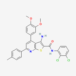 molecular formula C29H23Cl2N3O3S B15054295 3-Amino-N-(2,3-dichlorophenyl)-4-(3,4-dimethoxyphenyl)-6-(p-tolyl)thieno[2,3-b]pyridine-2-carboxamide 