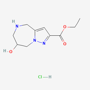 Ethyl 7-hydroxy-5,6,7,8-tetrahydro-4H-pyrazolo[1,5-a][1,4]diazepine-2-carboxylate hydrochloride